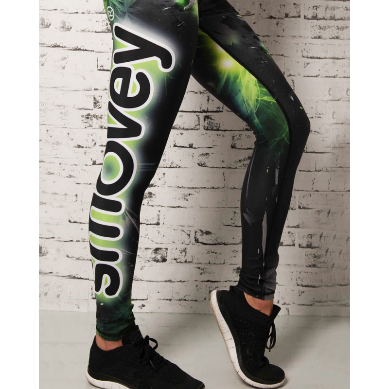 FITNESS-HOSE - Green Crystal Camouflage | Damen