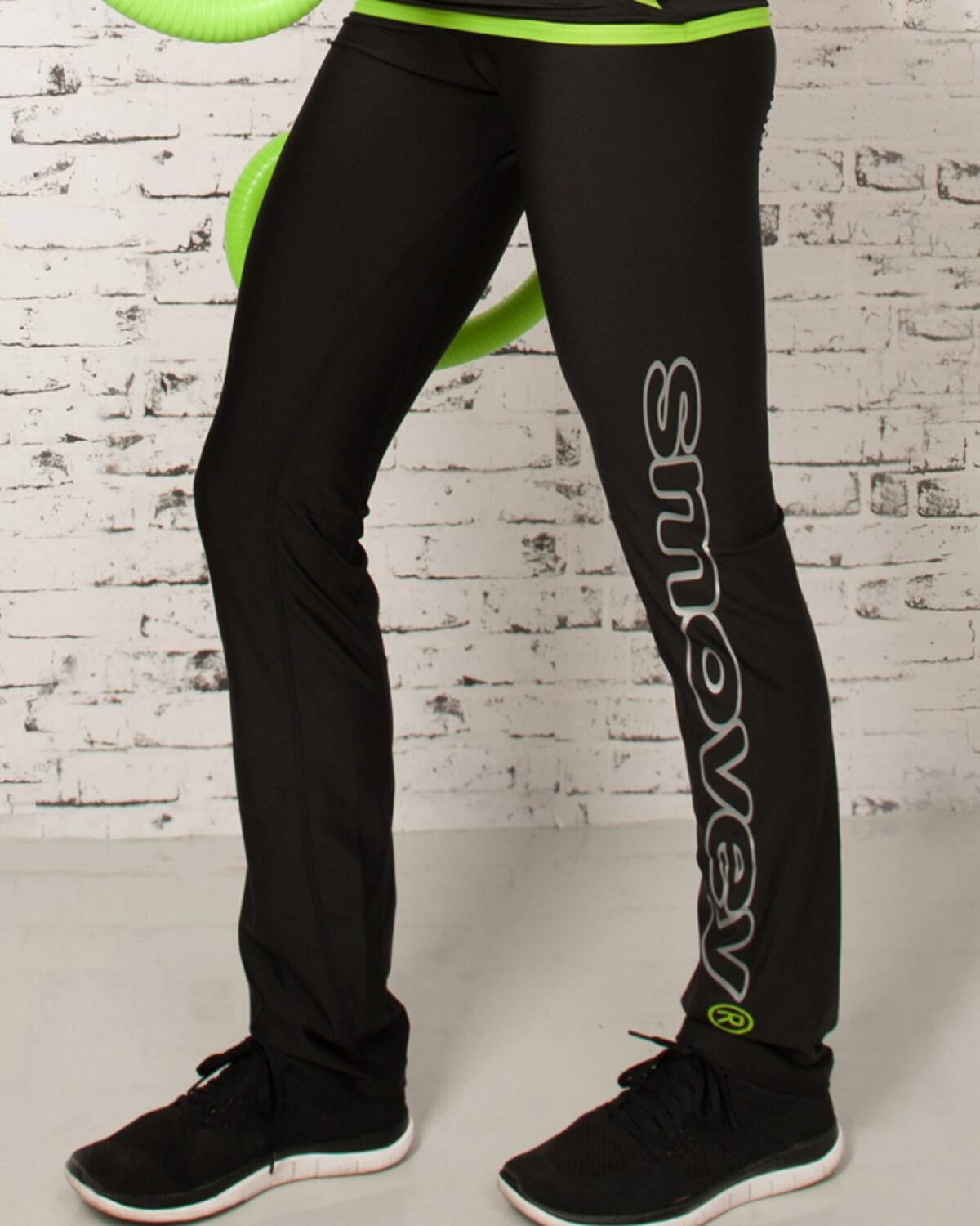 FITNESS-HOSE - SCHWARZ-GRÜN